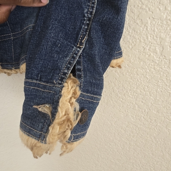 Billabong Vintage Y2K Faux Fur Denim Jacket Small - Picture 7 of 9